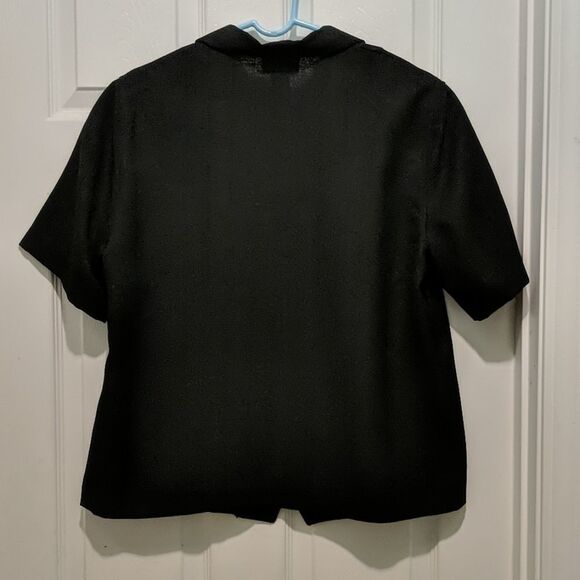 Alfred Dunner black embroidered top Sz 16 - Picture 5 of 5